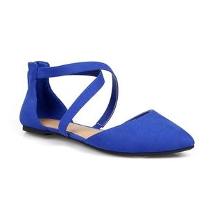 Glenn-09 Crisscross Women's Pointed Toe Flats